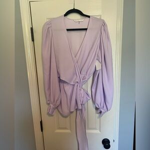 Trina Turk Light Purple Wrap Blouse